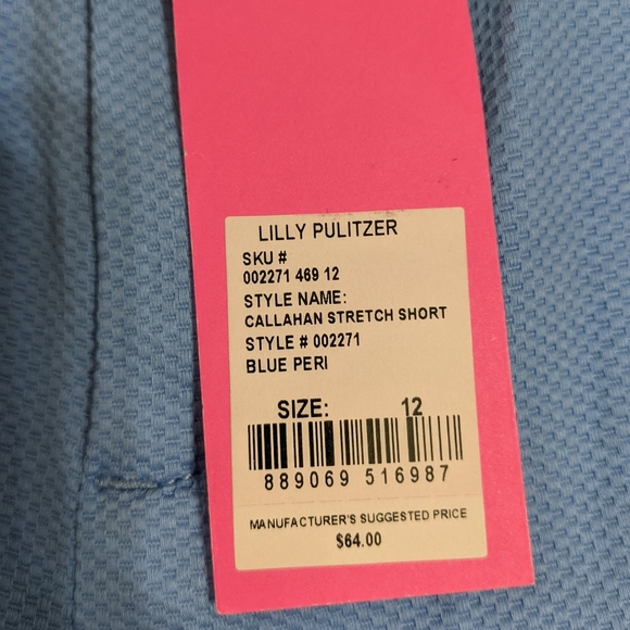 NWT! Lilly Pulitzer Callahan Stretch Shorts Blue Peri Size 12 - Picture 12 of 14